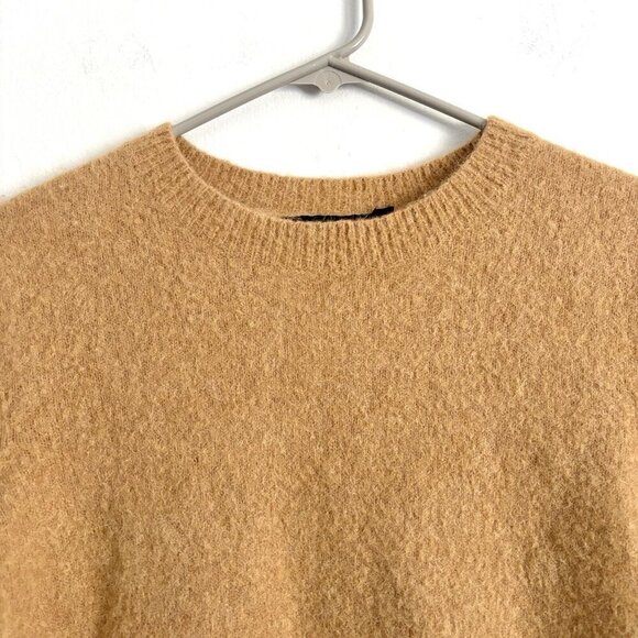 Jenni Kayne Camel Brown Long Sleeve Wool Sweater Women’s Size Small Shrunken - Picture 2 of 8